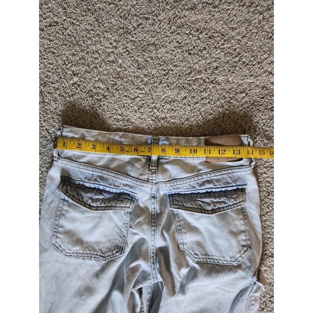 Aeropostale 00 Utility Straight LowRise Cargo Jeans Light Wash Grunge Y2k Skater - Picture 11 of 13